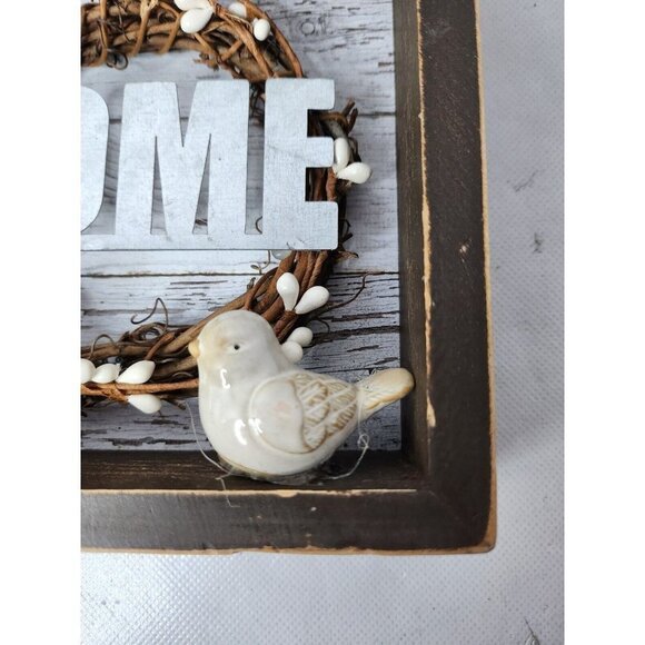 𝅺WOODEN Framed 3D Wall Art Home Doves Square Hanging Cottagecore Decor 6" x 6" - Picture 3 of 7